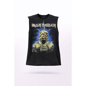 Vintage IRON MAIDEN AUSTRALIA TOUR World Slavery Cutoff Sleeves Graphic Tee Sz M